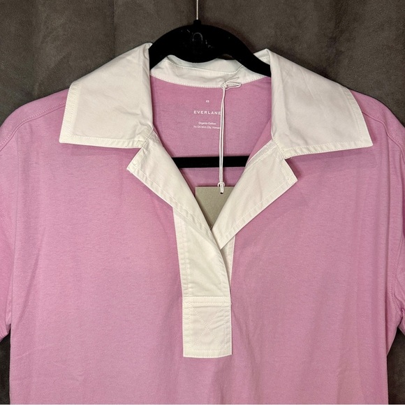 Everlane Polo Dress Organic Cotton Preppy Tenniscore XS Pink/White - Picture 13 of 15